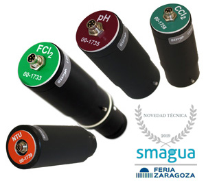 sensores para medición cloro, turbidez, temperatura, pH, conductividad,